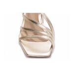Sandália Elegante Ouro Light com Salto Grosso 9cm - Imagem 6