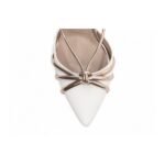 Scarpin Branco e Rosê com Salto Fino 9cm e Fivela Dourada - Imagem 6