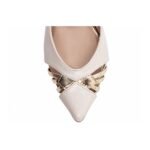 Scarpin Feminino Off White Salto Fino 9cm Elegante e Confortável - Imagem 6