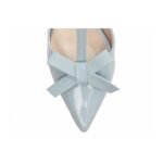 Scarpin Azul Verniz Feminino com Laço, Salto Grosso Confortável - Imagem 6