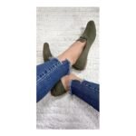 Sapatilha Mocassim Em Camurça Verde com Bridão Grafite e Solado Antiderrapante - Imagem 8