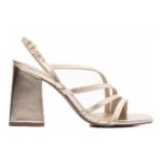 Sandália Elegante Ouro Light com Salto Grosso 9cm - Imagem 5