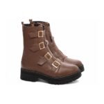 Bota Coturno em Couro Marrom com Sola Tratorada - Imagem 3