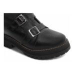 Bota Coturno Feminina Couro Preto com Sola Tratorada e Zíper - Imagem 7