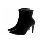 Bota Bico Fino Verniz Preto Elegante e Confortável - Imagem 6