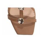 Sandália Caramelo com Salto Grosso 9cm e Detalhes Dourados - Imagem 6