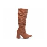 Bota Feminina Caramelo Bico Fino com Salto Alto 9cm Confortável - Imagem 2