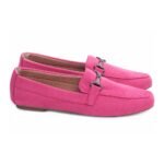 Sapatilha Em Camurça Pink com Bridão Grafite Confortável e Antiderrapante - Imagem 3