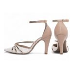 Scarpin Branco e Rosê com Salto Fino 9cm e Fivela Dourada - Imagem 2